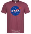 Men's T-Shirt NASA logo burgundy фото