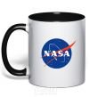 Mug with a colored handle NASA logo black фото