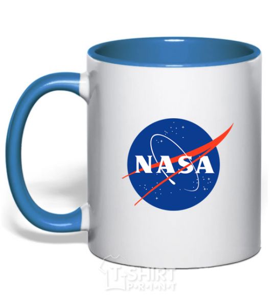 Чашка с цветной ручкой NASA logo Ярко-синий фото
