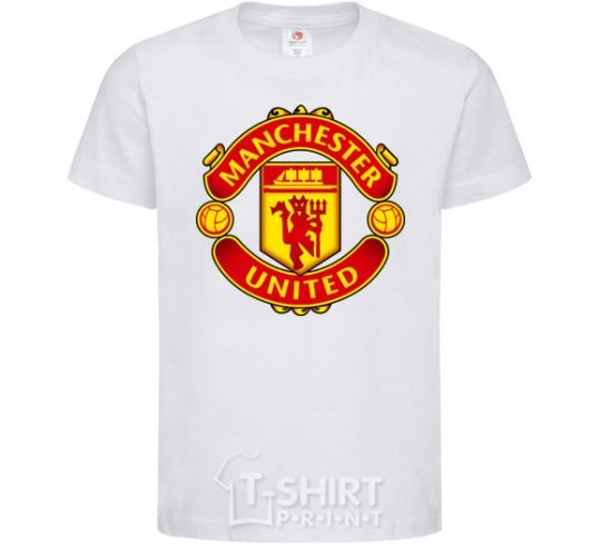 Kids T-shirt Manchester United logo White фото