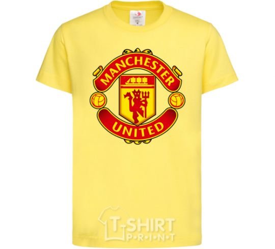 Детская футболка Manchester United logo Лимонный фото