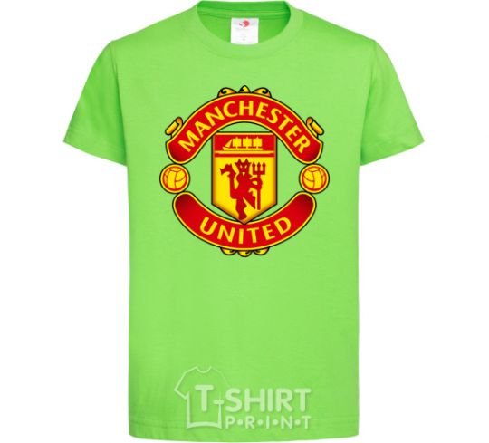 Детская футболка Manchester United logo Лаймовый фото