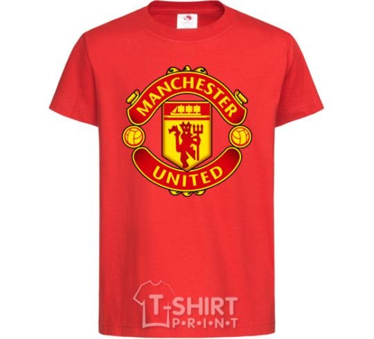 Kids T-shirt Manchester United logo red фото