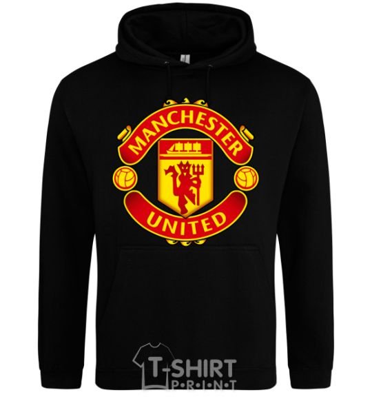 Мужская толстовка (худи) Manchester United logo Черный фото