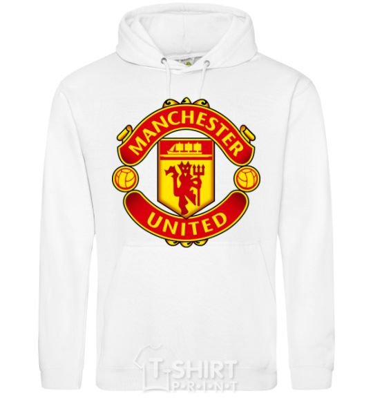 Мужская толстовка (худи) Manchester United logo Белый фото