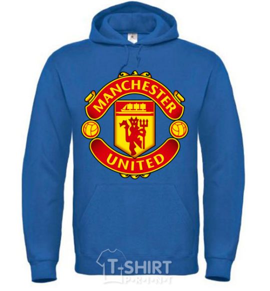 Men`s hoodie Manchester United logo royal фото