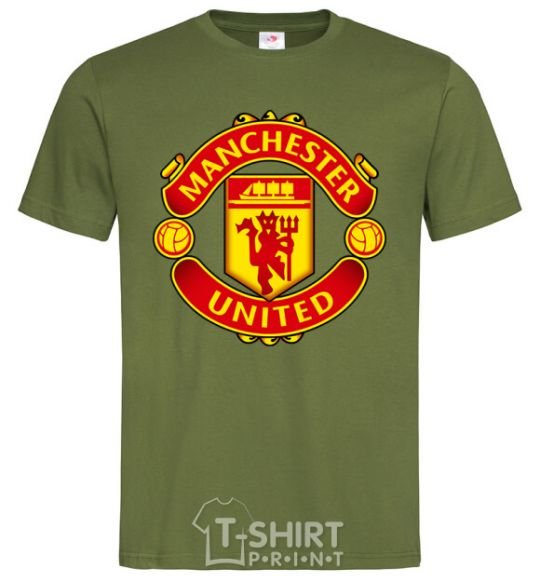 Men's T-Shirt Manchester United logo millennial-khaki фото