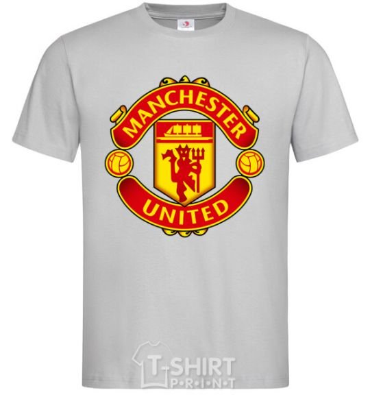 Men's T-Shirt Manchester United logo grey фото