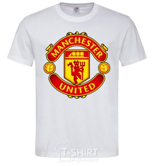 Men's T-Shirt Manchester United logo White фото