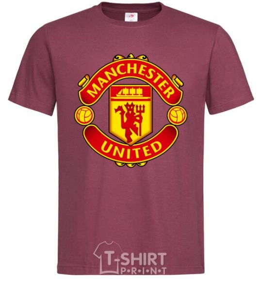 Men's T-Shirt Manchester United logo burgundy фото
