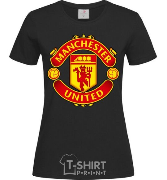 Women's T-shirt Manchester United logo black фото