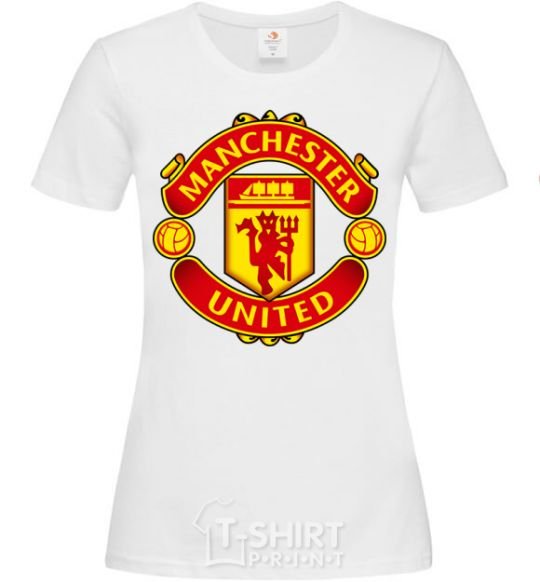 Women's T-shirt Manchester United logo White фото