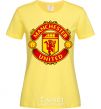 Women's T-shirt Manchester United logo cornsilk фото
