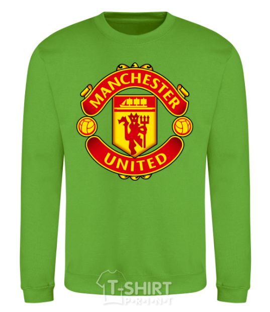 Свитшот Manchester United logo Лаймовый фото