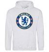 Мужская толстовка (худи) Chelsea FC logo Серый меланж фото