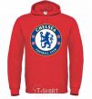 Мужская толстовка (худи) Chelsea FC logo Ярко-красный фото