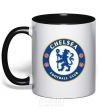 Mug with a colored handle Chelsea FC logo black фото