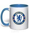 Mug with a colored handle Chelsea FC logo royal-blue фото