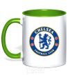 Mug with a colored handle Chelsea FC logo kelly-green фото