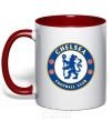 Mug with a colored handle Chelsea FC logo red фото