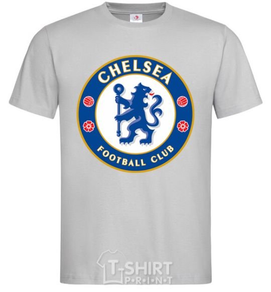 Men's T-Shirt Chelsea FC logo grey фото