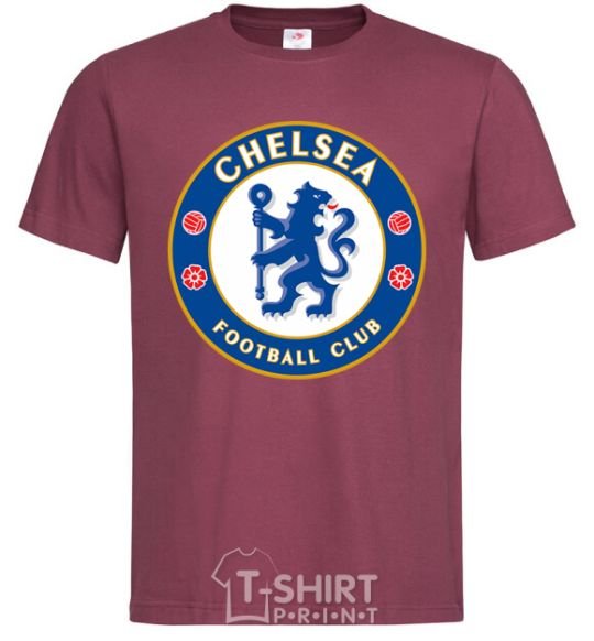Men's T-Shirt Chelsea FC logo burgundy фото