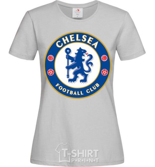 Women's T-shirt Chelsea FC logo grey фото