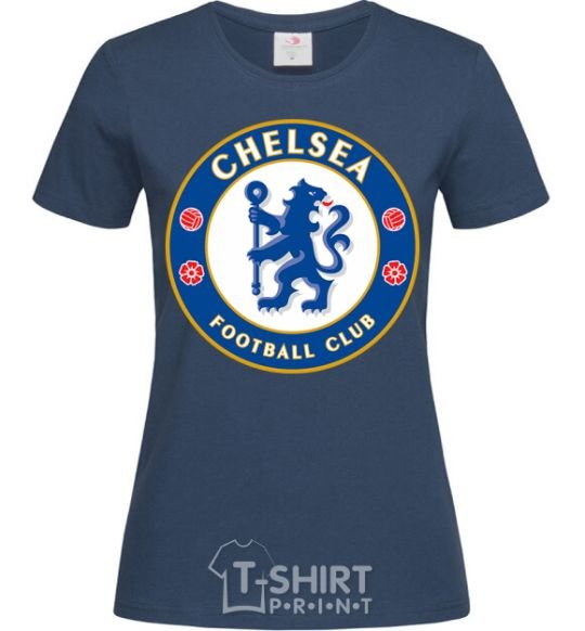 Women's T-shirt Chelsea FC logo navy-blue фото