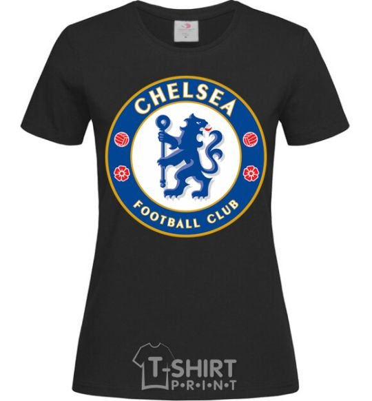 Женская футболка Chelsea FC logo Черный фото
