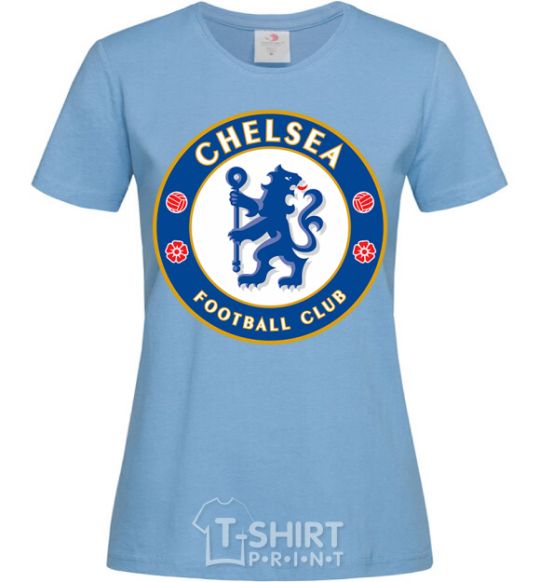 Women's T-shirt Chelsea FC logo sky-blue фото