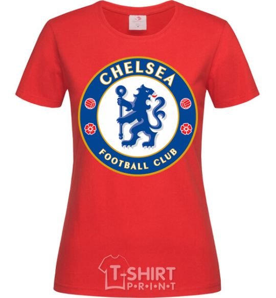 Женская футболка Chelsea FC logo Красный фото