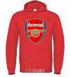 Мужская толстовка (худи) Arsenal logo Ярко-красный фото