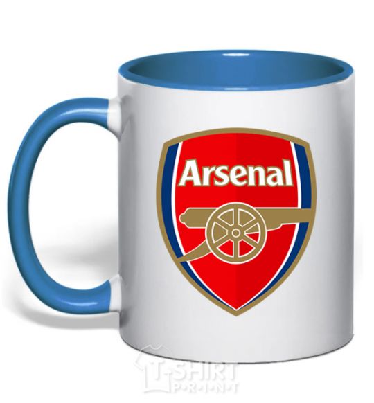 Mug with a colored handle Arsenal logo royal-blue фото
