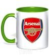 Mug with a colored handle Arsenal logo kelly-green фото