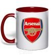 Mug with a colored handle Arsenal logo red фото