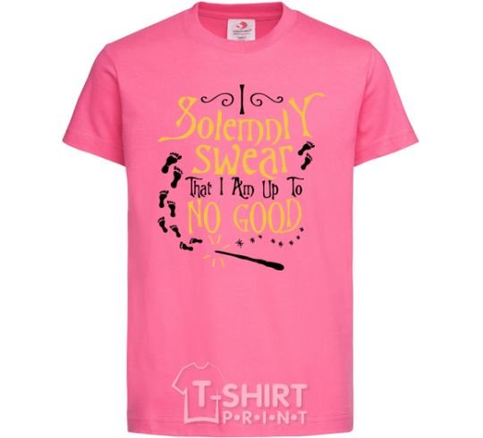 Kids T-shirt I solemnly swear that i am up to no good heliconia фото