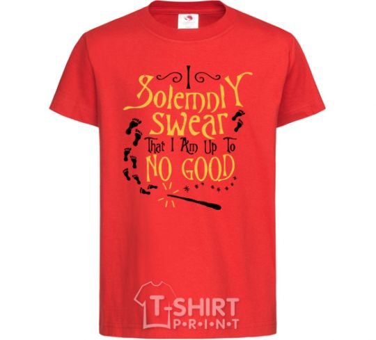 Kids T-shirt I solemnly swear that i am up to no good red фото