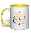 Mug with a colored handle I solemnly swear that i am up to no good yellow фото