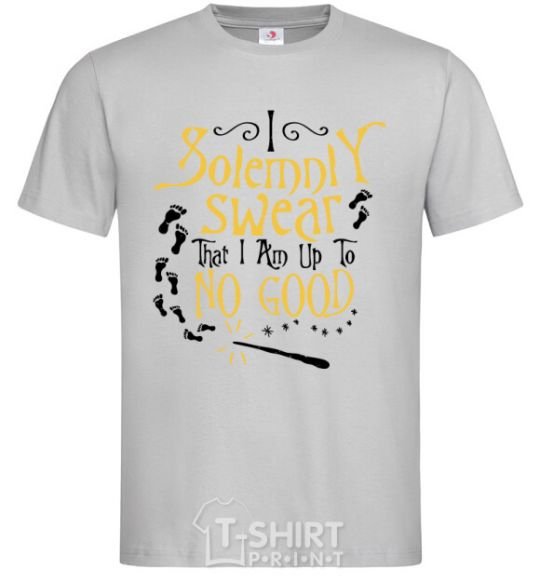 Men's T-Shirt I solemnly swear that i am up to no good grey фото