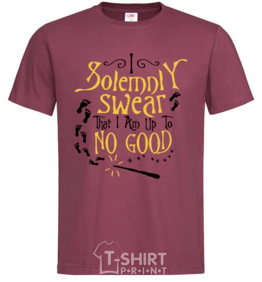 Men's T-Shirt I solemnly swear that i am up to no good burgundy фото