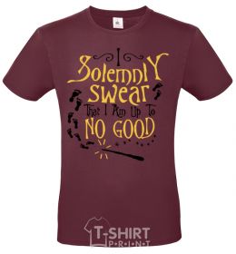 Men's T-Shirt I solemnly swear that i am up to no good burgundy фото