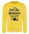 Sweatshirt Run like dementors are chasing you yellow фото