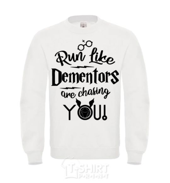 Sweatshirt Run like dementors are chasing you White фото