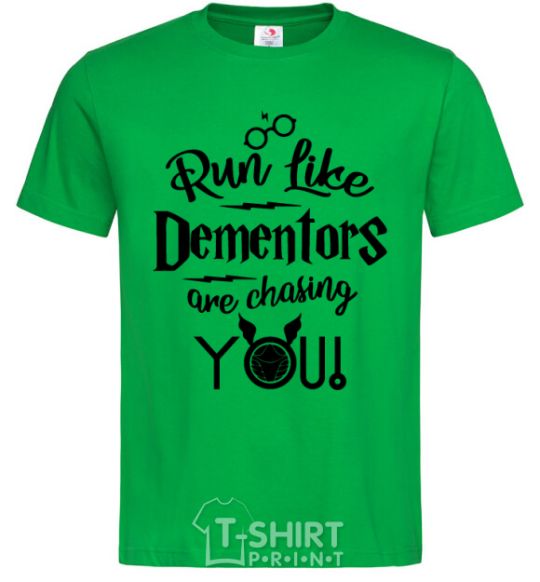 Men's T-Shirt Run like dementors are chasing you kelly-green фото