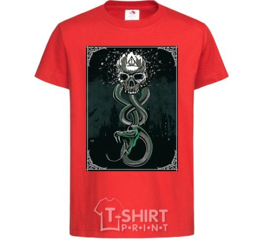 Kids T-shirt The mark of death red фото