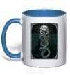 Mug with a colored handle The mark of death royal-blue фото