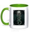 Mug with a colored handle The mark of death kelly-green фото