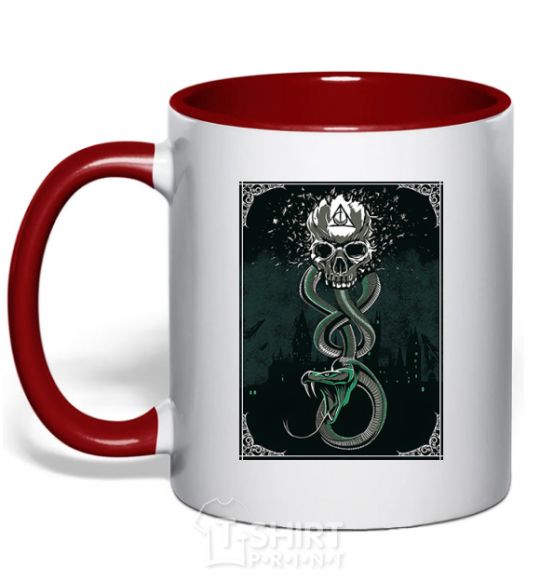 Mug with a colored handle The mark of death red фото