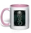 Mug with a colored handle The mark of death light-pink фото