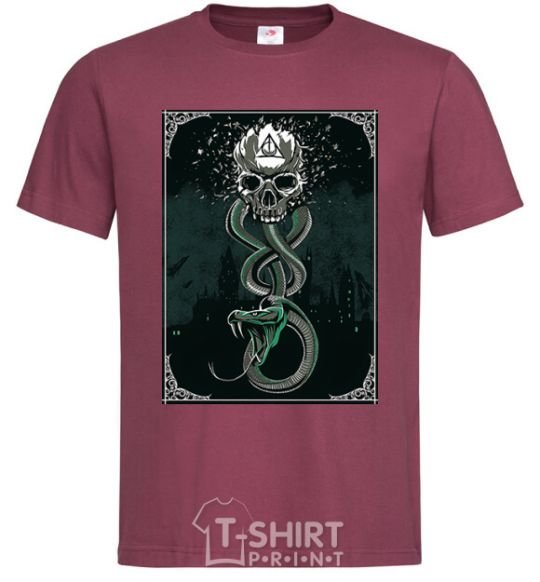 Men's T-Shirt The mark of death burgundy фото